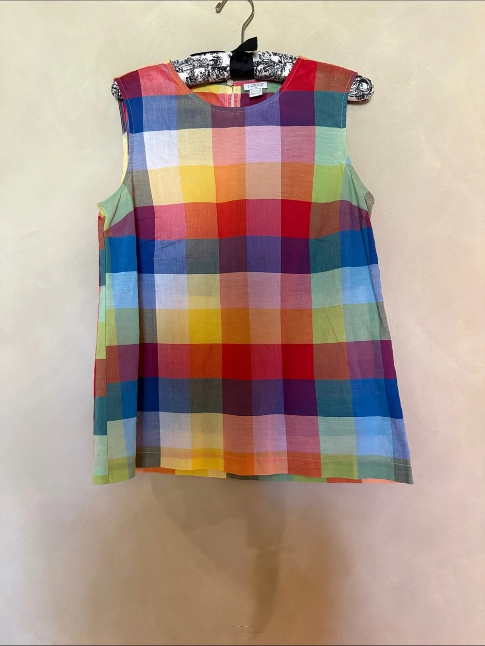 J. Crew 100% Rainbow Gingham Tank Top size 4 - Picture 1 of 4